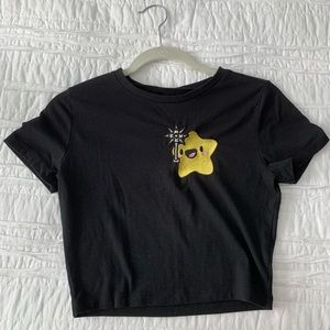 WILD FABLE EMBROIDERED CROP TEE